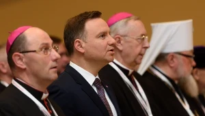 Od lewej: Prymas Polski abp Wojciech Polak, prezydent Andrzej Duda, abp. Stanisław Gądecki, prawosławny Metropolita Warszawski i Całej Polski - Metropolita abp. Sawa
