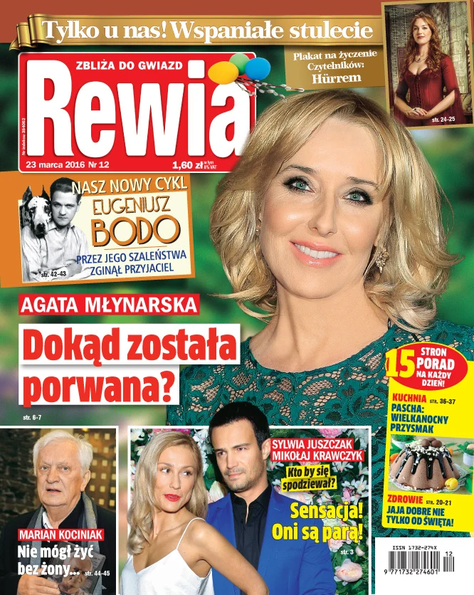"Porwana" Agata Młynarska na okładce "Rewii"