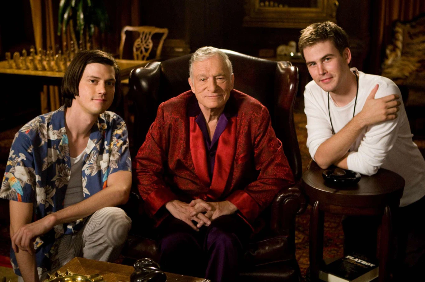 Hugh Hefner z twórcami filmu "Miss Marca" Hugh Hefner z twórcami filmu "Miss Marca"