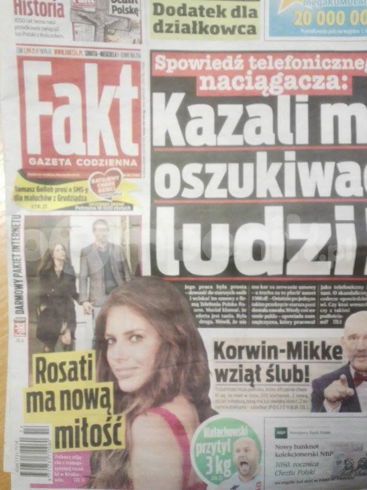 "Fakt" opublikował zdjęcia Rosati z nowym partnerem "Fakt" opublikował zdjęcia Rosati z nowym partnerem