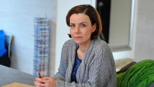 Agata Kulesza na planie serialu "Krew z krwi".