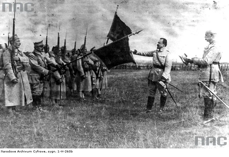 Generał Józef Haller składa przysięgę przed frontem oddziałów Armii Polskiej we Francji Generał Józef Haller składa przysięgę przed frontem oddziałów Armii Polskiej we Francji