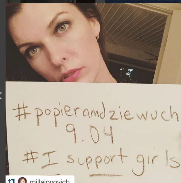 Akcję poparły także zagraniczne gwiazdy, m.in.Mila Jovovich/fot. Oficjalny profil Anji Rubik na Instagramie