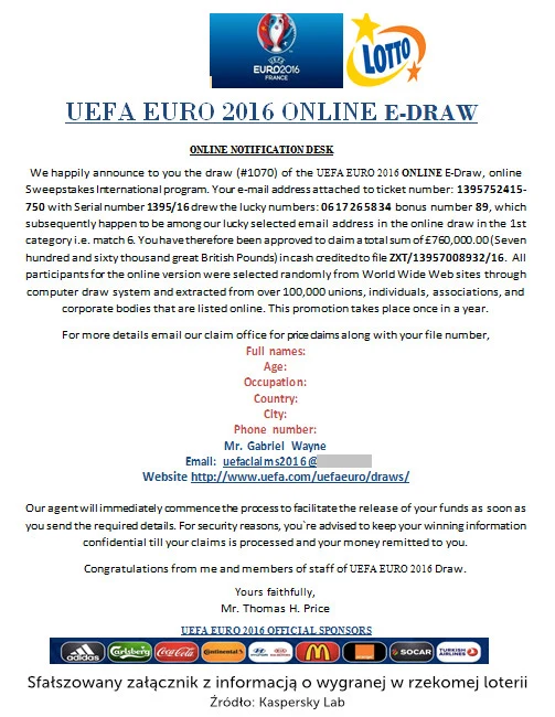 Przykład fałszywego załącznika Przykład fałszywego załącznika