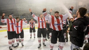 Hokeiści Comarch/Cracovii świętują zdobycie mistrzostwa Polski