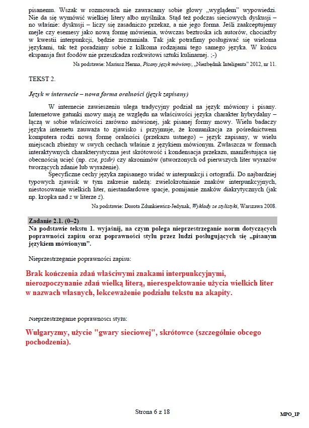 Matura 2016 - język polski poziom podstawowy Matura 2016 - język polski poziom podstawowy