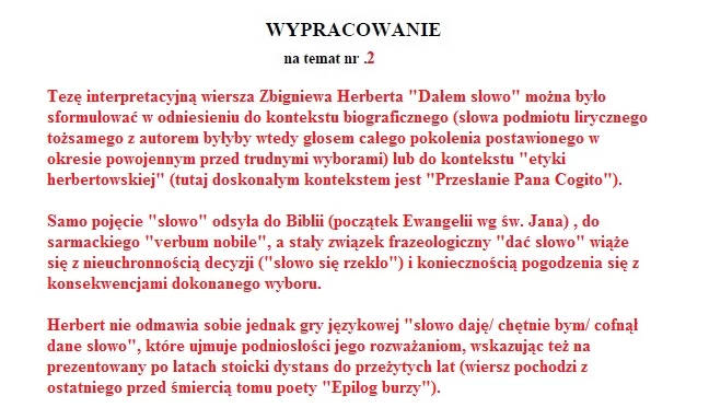 Wypracowanie 2 Wypracowanie 2