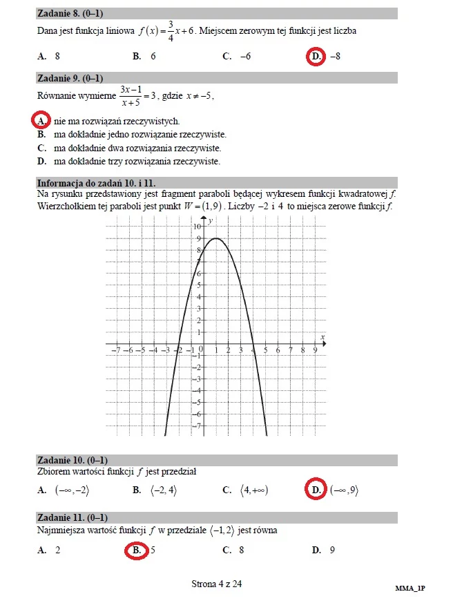 Matura z matematyki 2016 - poziom podstawowy Matura z matematyki 2016 - poziom podstawowy