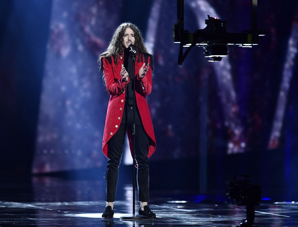 Michał Szpak podczas występu przed jurorami na Eurowizji - 11 maja 2016 r.