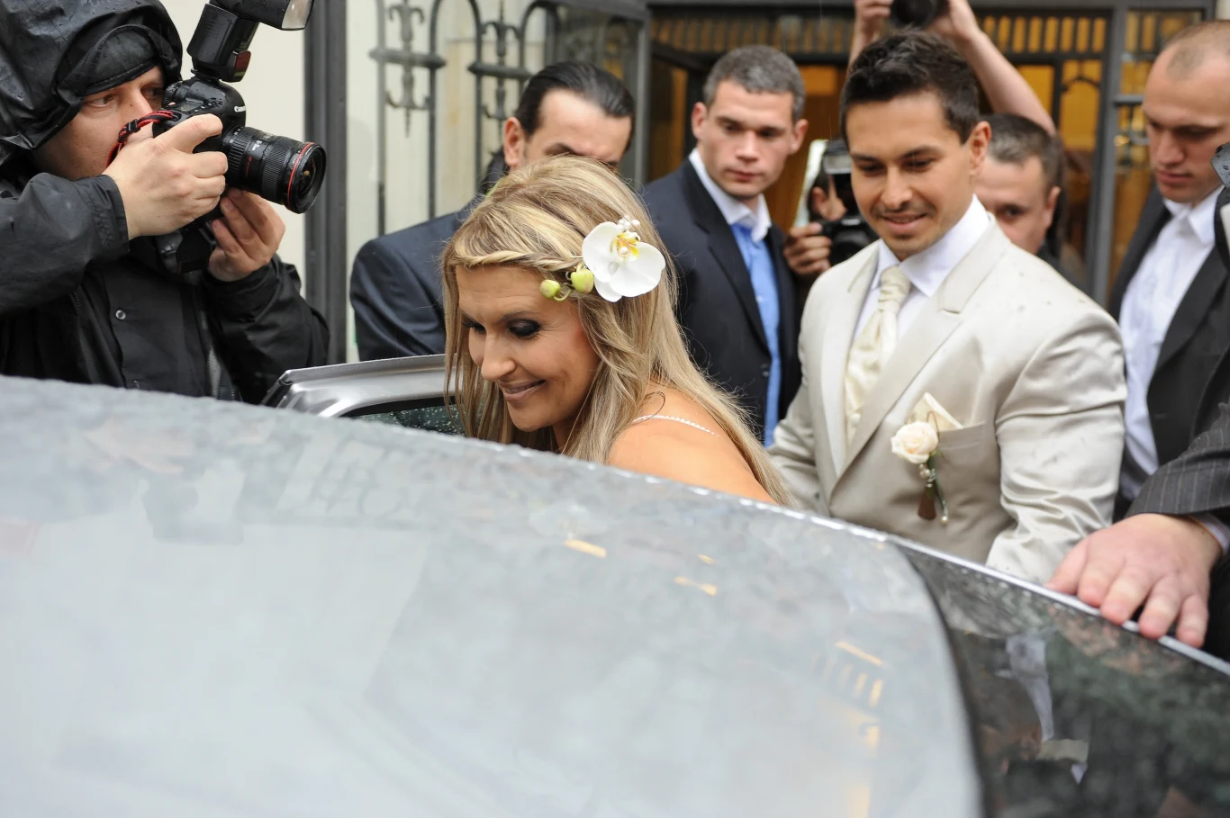 Skrzynecka i Łopucki w dniu ślubu Skrzynecka i Łopucki w dniu ślubu