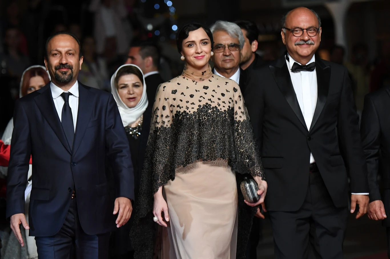 Asghar Farhadi, Taraneh Alidoosti i Babak Karimi na festiwalu w Cannes