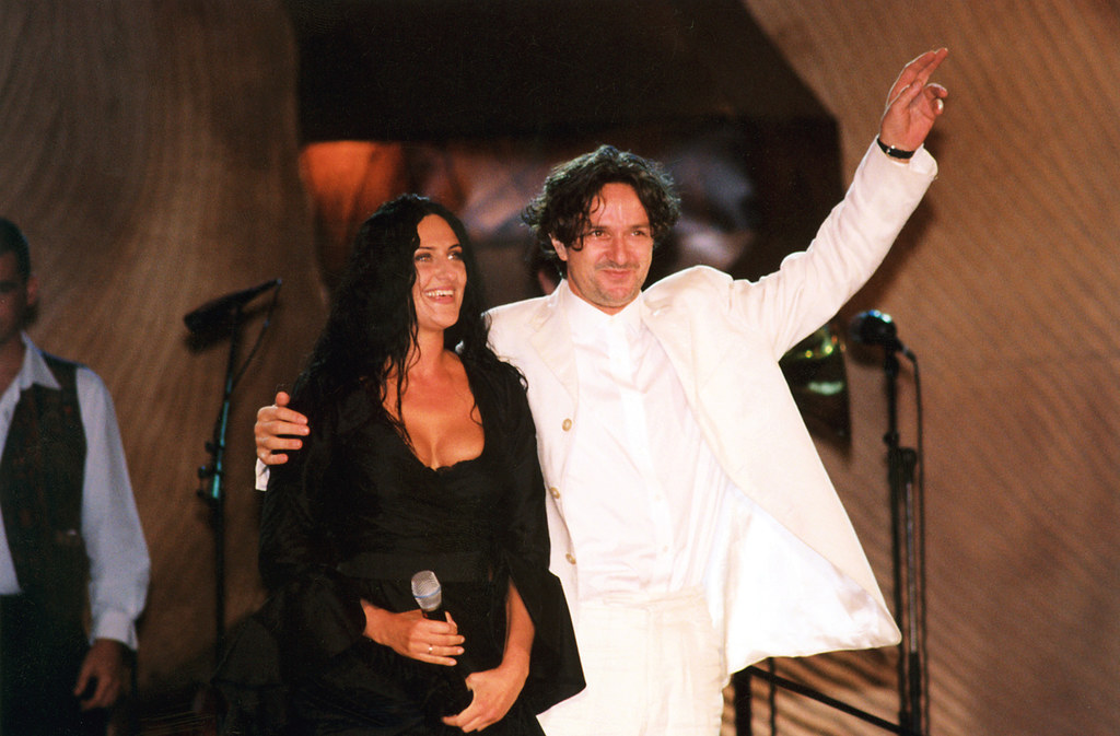 Kayah i Goran Bregović na festiwalu w Sopocie w 1999 r.