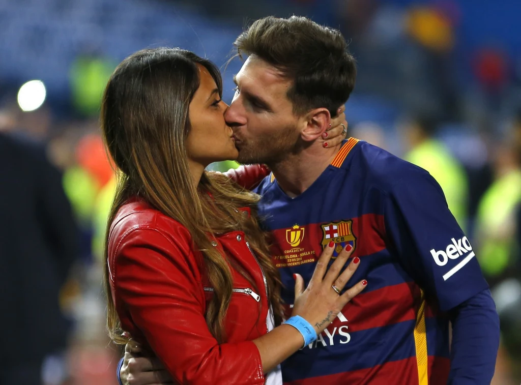 Leo Messi z żoną Leo Messi z żoną