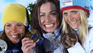 Medalistki z Soczi (od lewej): Kalla - srebro, Kowalczyk - złoto, Johaug - brąz