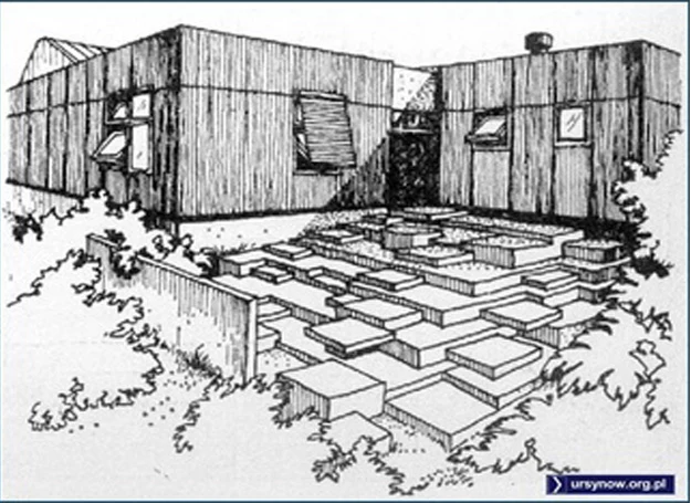 Projekt szkoły na Ursynowie - Rysunek zamieszczony w czasopiśmie "Architektura" z 1975 roku