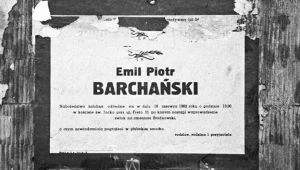 Klepsydra z informacją o śmierci Emila Barchańskiego