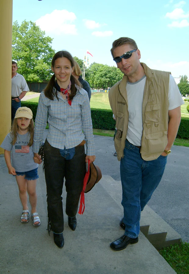 Kinga Rusin z córką i Tomaszem Lisem