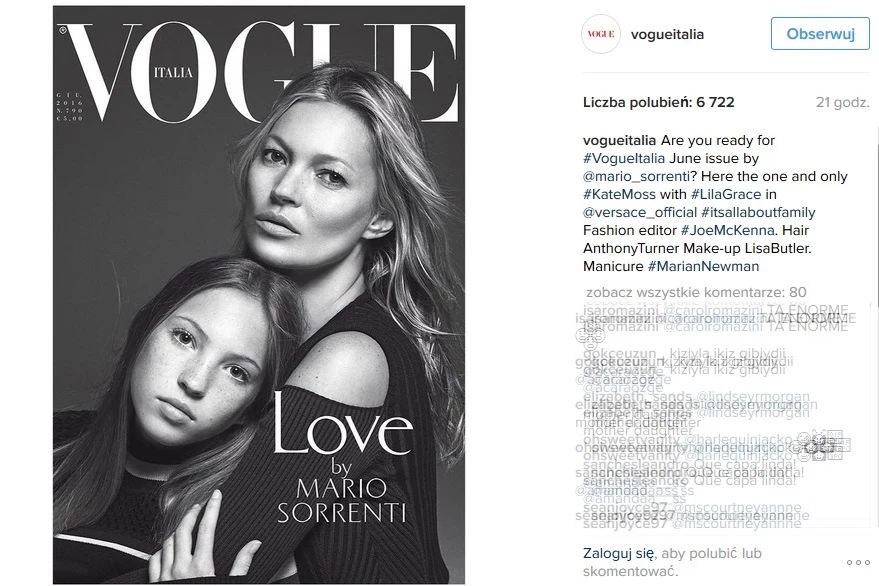 Kate Moss z córką na okładce Vogue'a