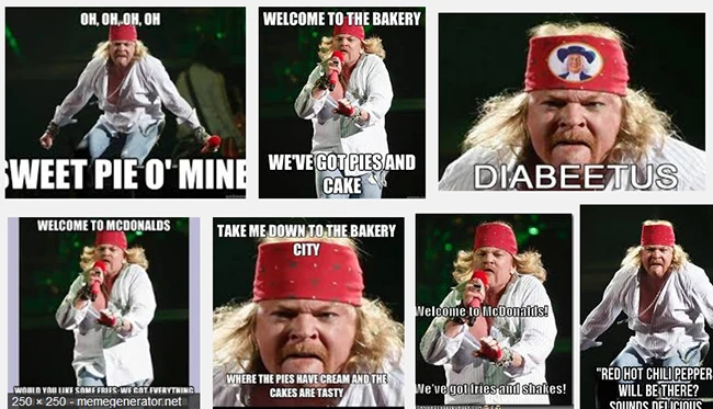 Google po wpisaniu frazy "Fat Axl"