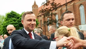 Prezydent Andrzej Duda, podczas spotkania z mieszkańcami Kwidzyna