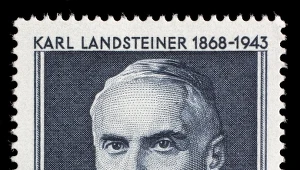 Karl Landsteiner na austriackim znaczku pocztowym