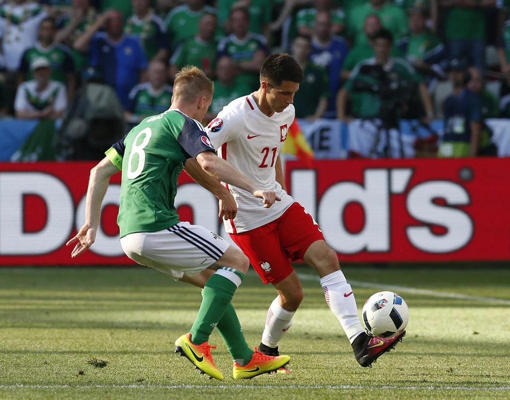 Bartosz Kapustka w meczu z Irlandią Północną