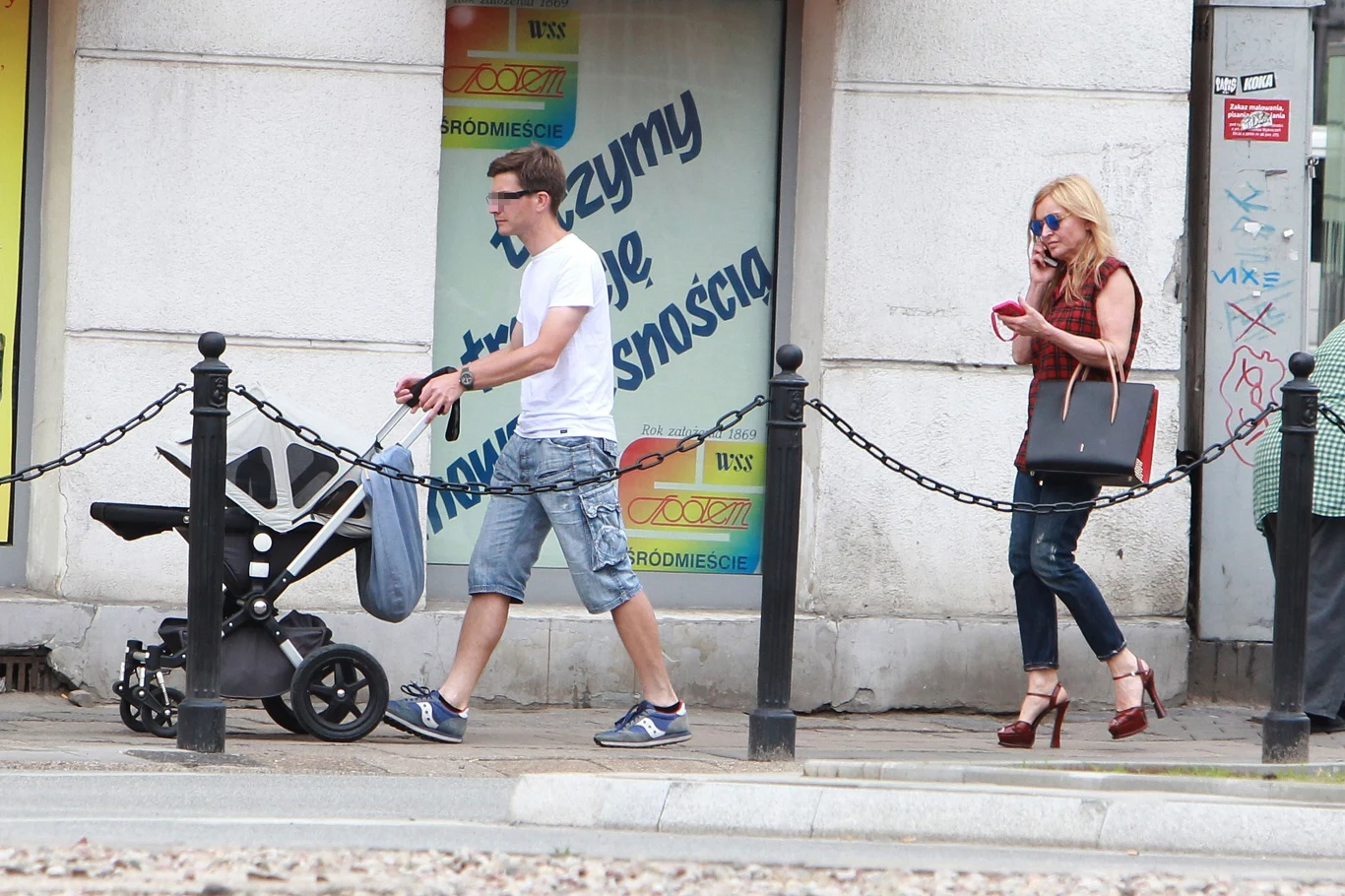 Monika Olejnik z synem i wnukiem