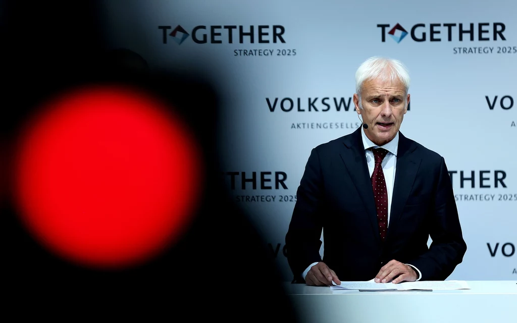 Prezes grupy VW, Matthias Mueller na konferencji o długoterminowych planach koncernu