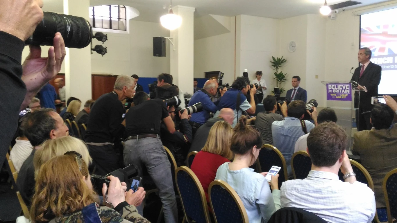 Media na ostatnim przemówieniu Nigela Farage'a