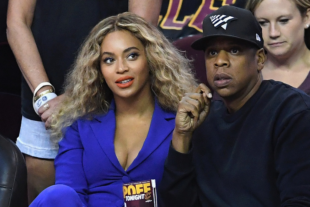 Beyonce i Jay Z podczas finałów NBA w Cleveland w połowie czerwca 2016 r.