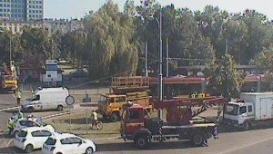 Wykolejony tramwaj na Piotrkowskiej (fot. Zarząd Dróg i Transportu w Łodzi)