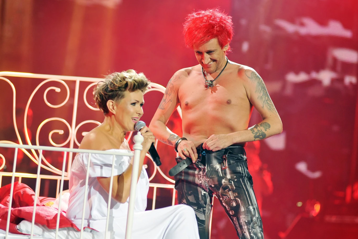 Michał Wiśniewski i Justyna Majkowska razem na scenie Michał Wiśniewski i Justyna Majkowska razem na scenie