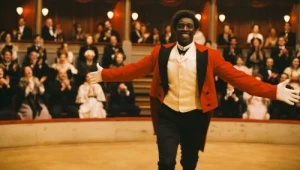 Omar Sy w scenie z filmu "Chocolat"