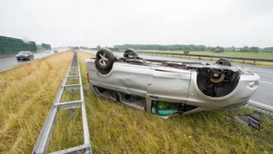 Samochód Skaldów po wypadku na autostradzie A1