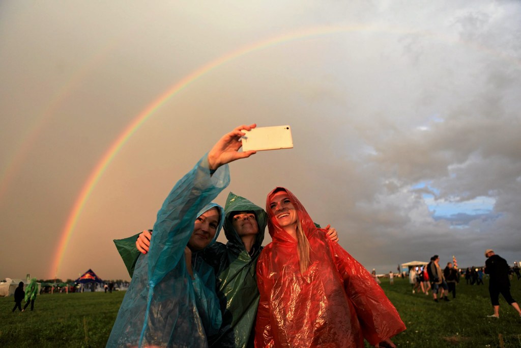 Tęcza nad terenem Open'er Festivalu