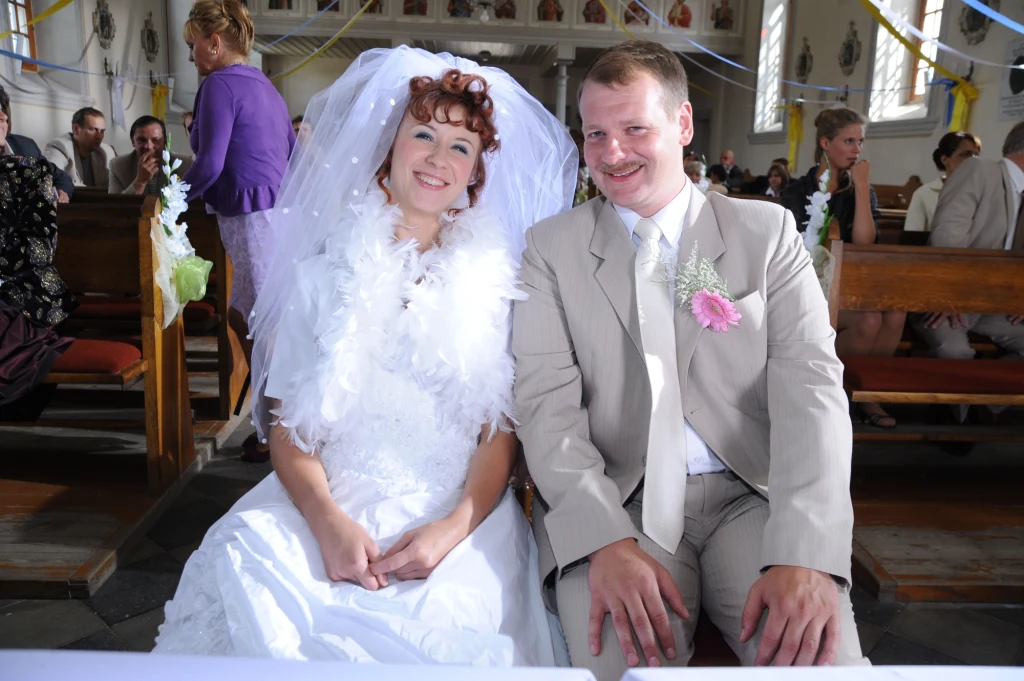 Ankudowicz jako panna młoda na planie "Blondynki" Ankudowicz jako panna młoda na planie "Blondynki"