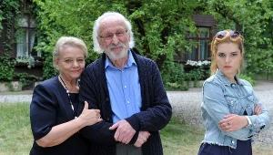 Anna Seniuk, Franciszek Pieczka i Michalina Olszańska na planie filmu "Syn Królowej Śniegu", fot. Mirosław Kuba Brożek/Ursa Major