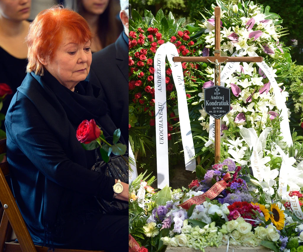 Iga Cembrzyńska podczas pożegnania Andrzeja Kondratiuka