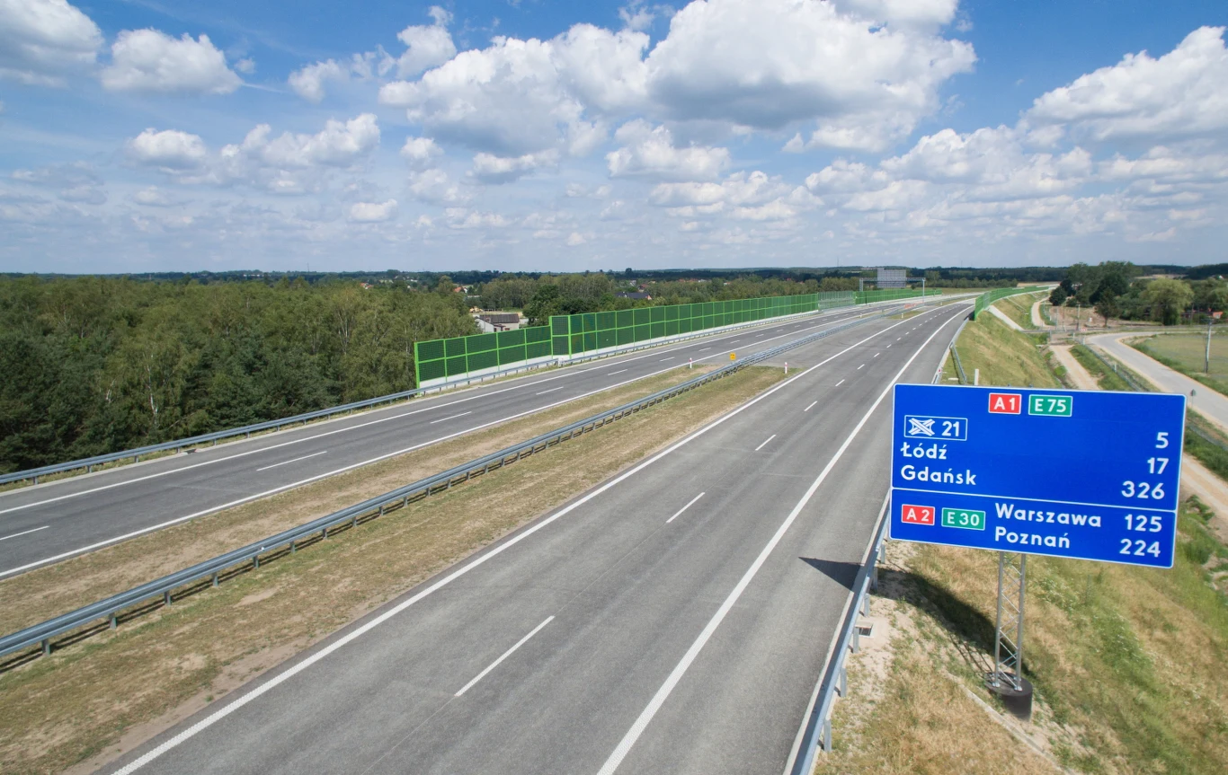 Autostrada A1 koło Łodzi