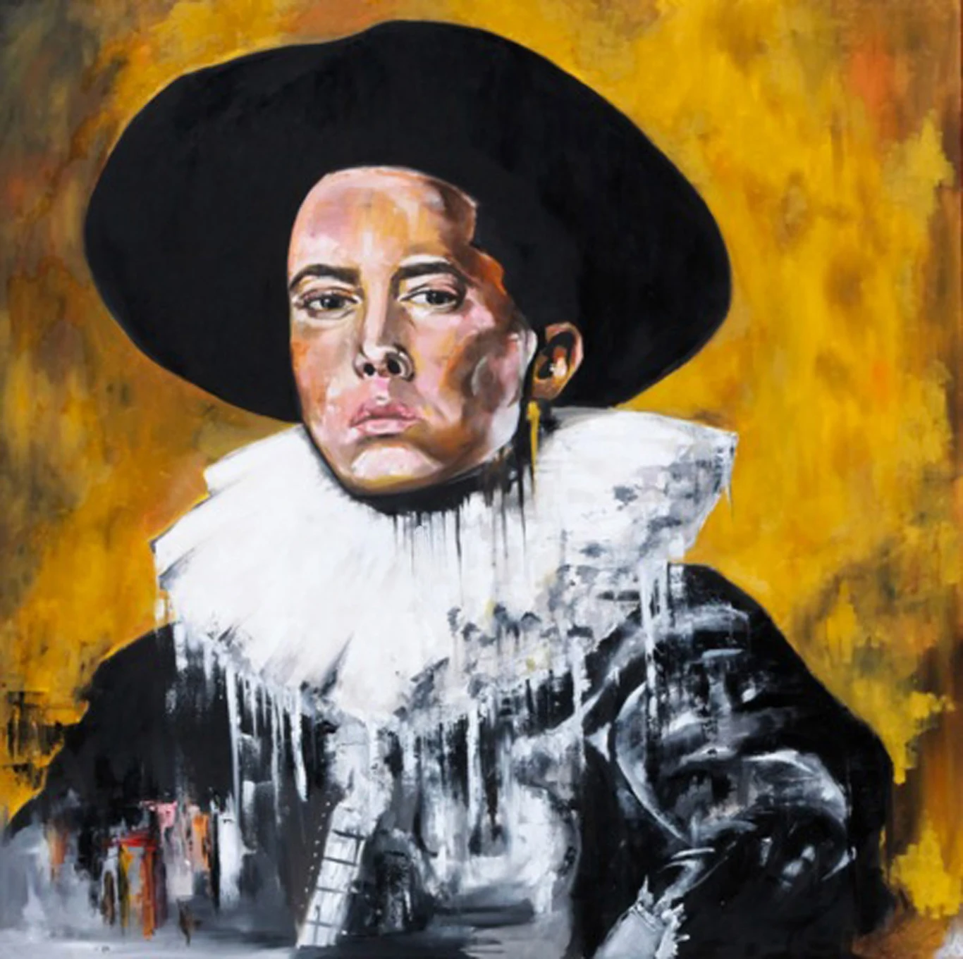 Amar Stewart to brytyjski malarz, który postanowił stworzyć obrazy z raperami, wzorując się na dziełach holenderskiego twórcy Fransa Halsa, którzy żył w XVII wieku. Zobaczcie, jaki osiągnął efekt (na zdjęciu XVII-wieczny Eminem)