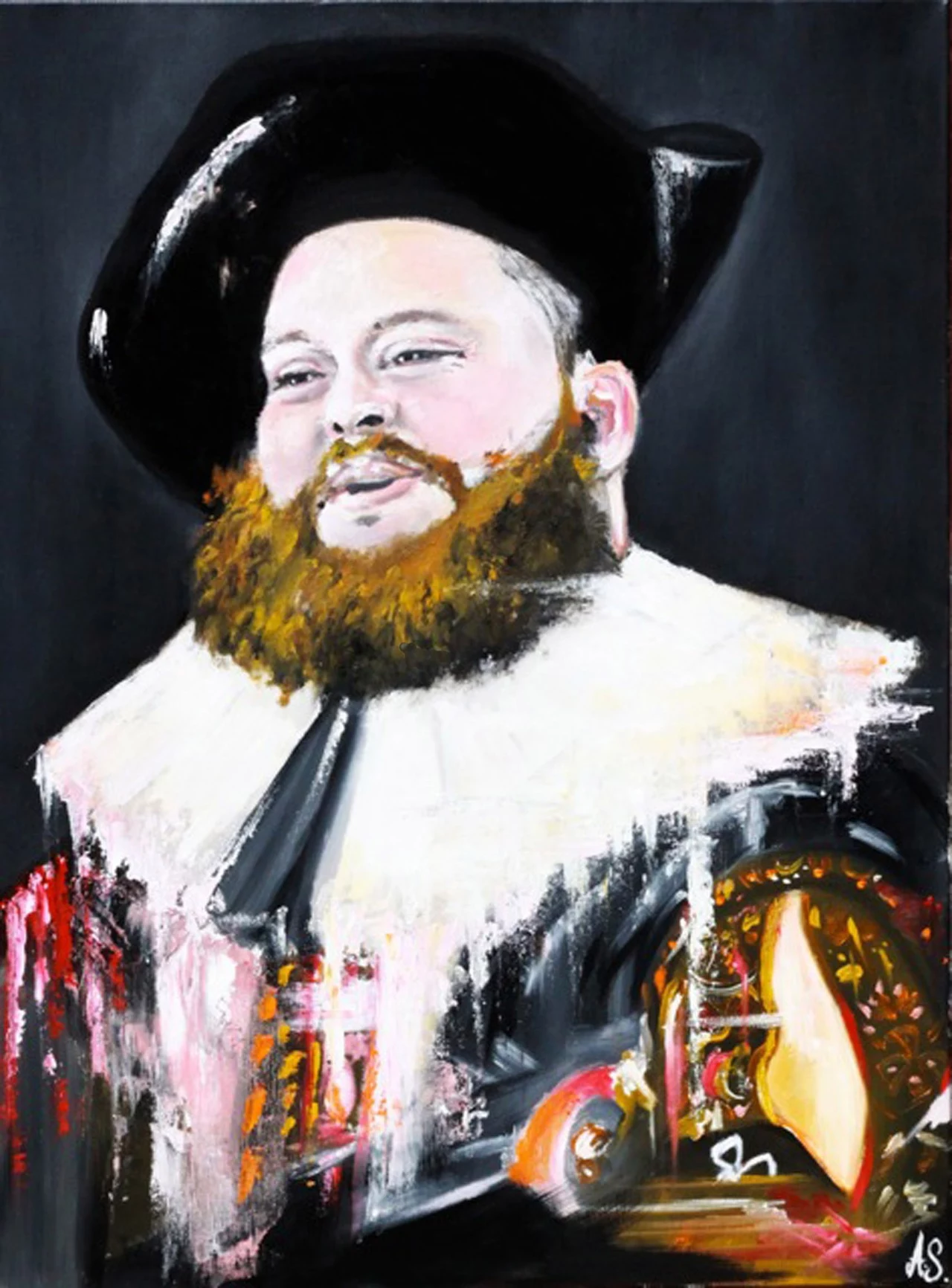 XVII-wieczny Action Bronson stworzony na podstawie obrazu "Uśmiechnięty kawaler" XVII-wieczny Action Bronson stworzony na podstawie obrazu "Uśmiechnięty kawaler"