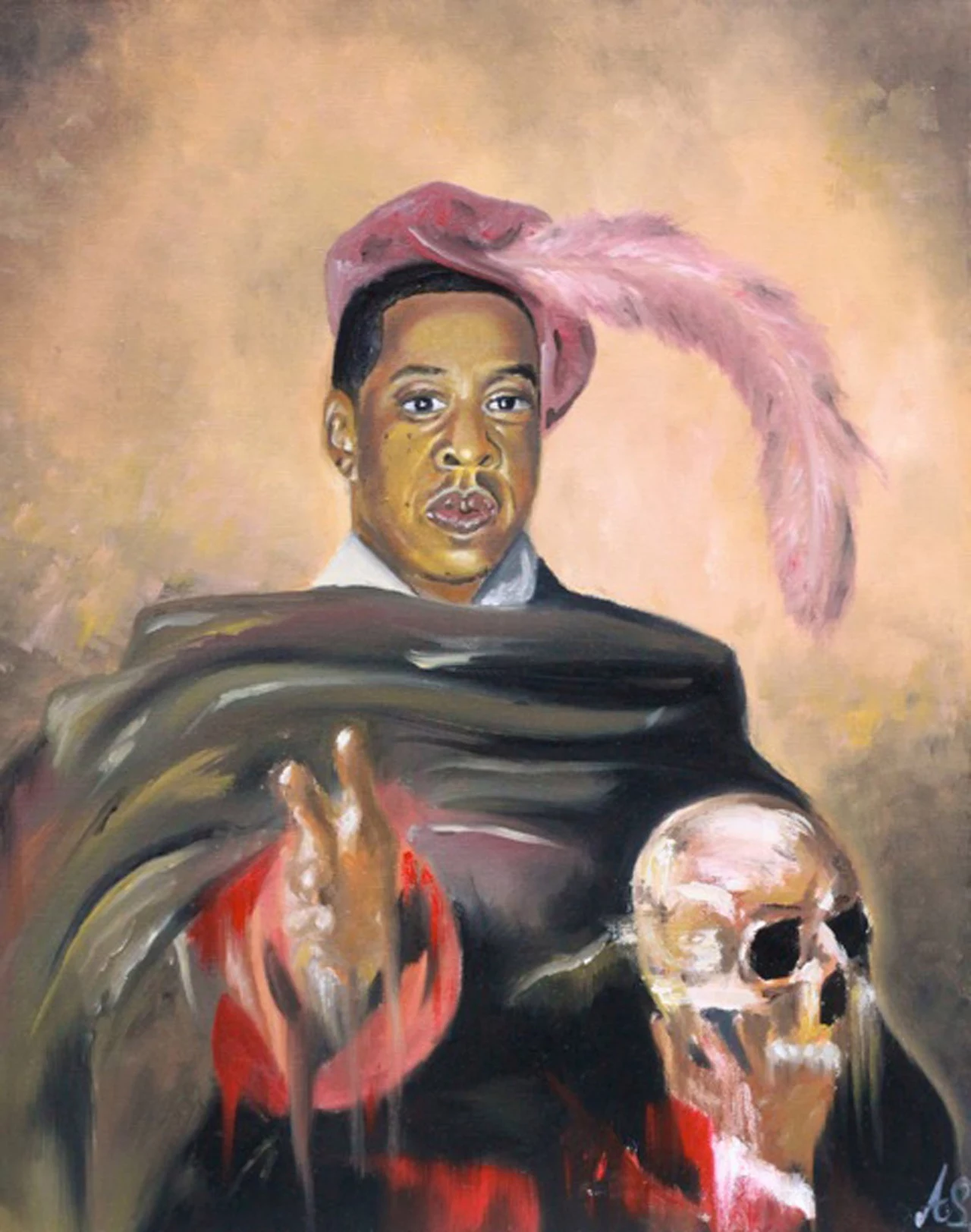XVII-wieczny Jay Z - stworzony na podstawie obrazu "Młody mężczyzna trzymający czaszkę" XVII-wieczny Jay Z - stworzony na podstawie obrazu "Młody mężczyzna trzymający czaszkę"
