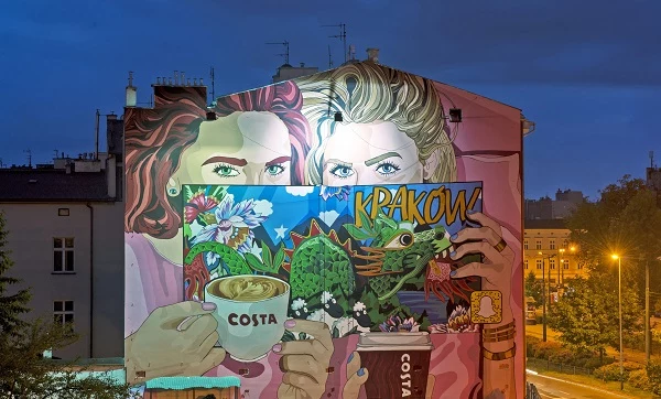 Mural przy ulicy Dietla w Krakowie Mural przy ulicy Dietla w Krakowie