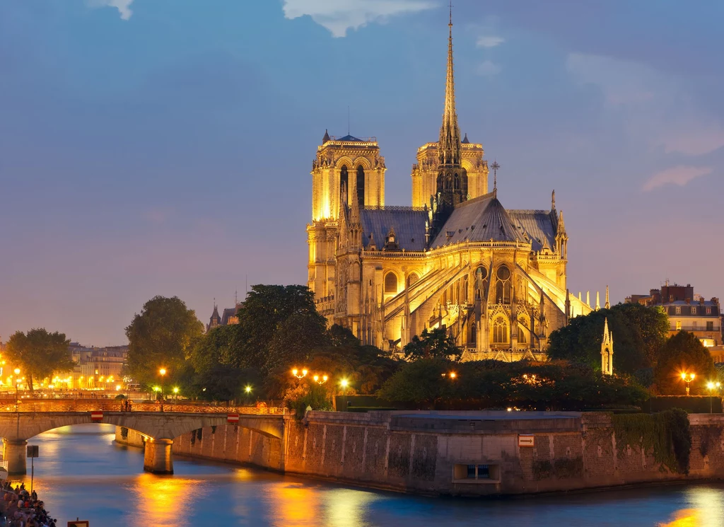 Katedra Notre Dame nocą