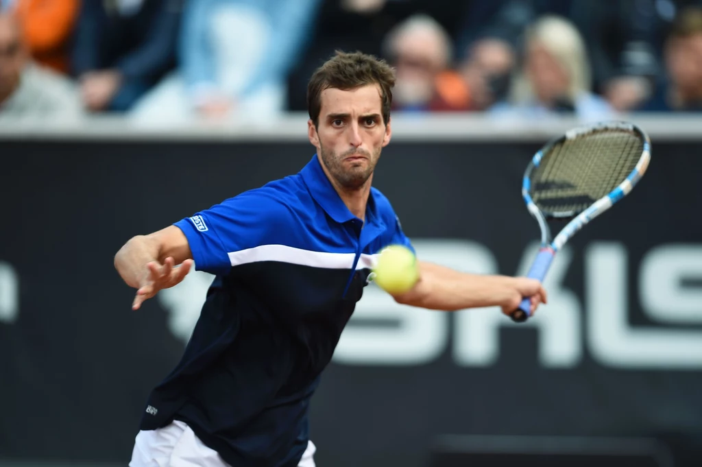 Hiszpan Albert Ramos podczas finałowego meczu turnieju ATP w Bastad