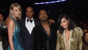 Od lewej: Taylor Swift, Jay Z, Kanye West, Kim Kardashian