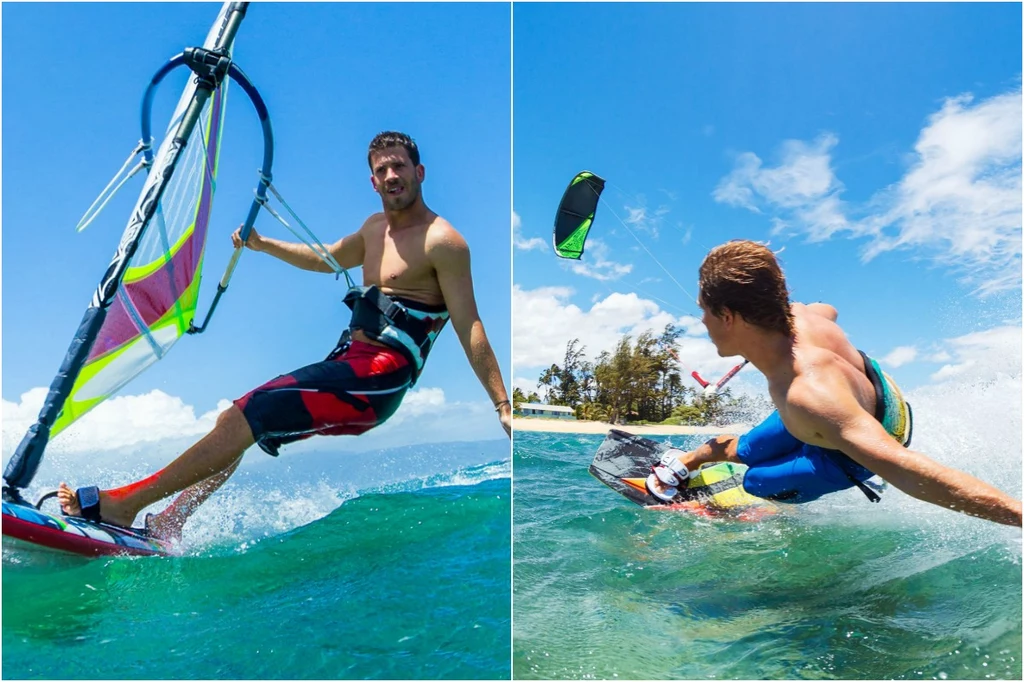 Zarówno windsurfing, jak i kitesurfing prędkość zawdzięczają sile wiatru