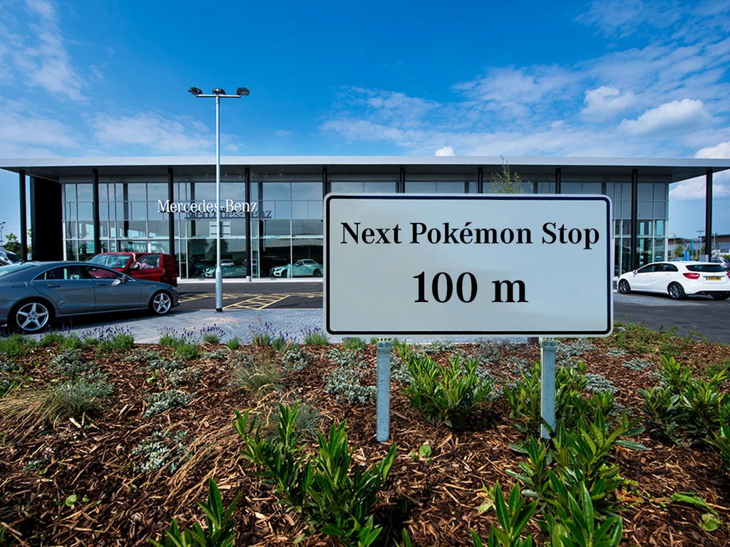 Salon Mercedesa wabiący trenerów pokemonów