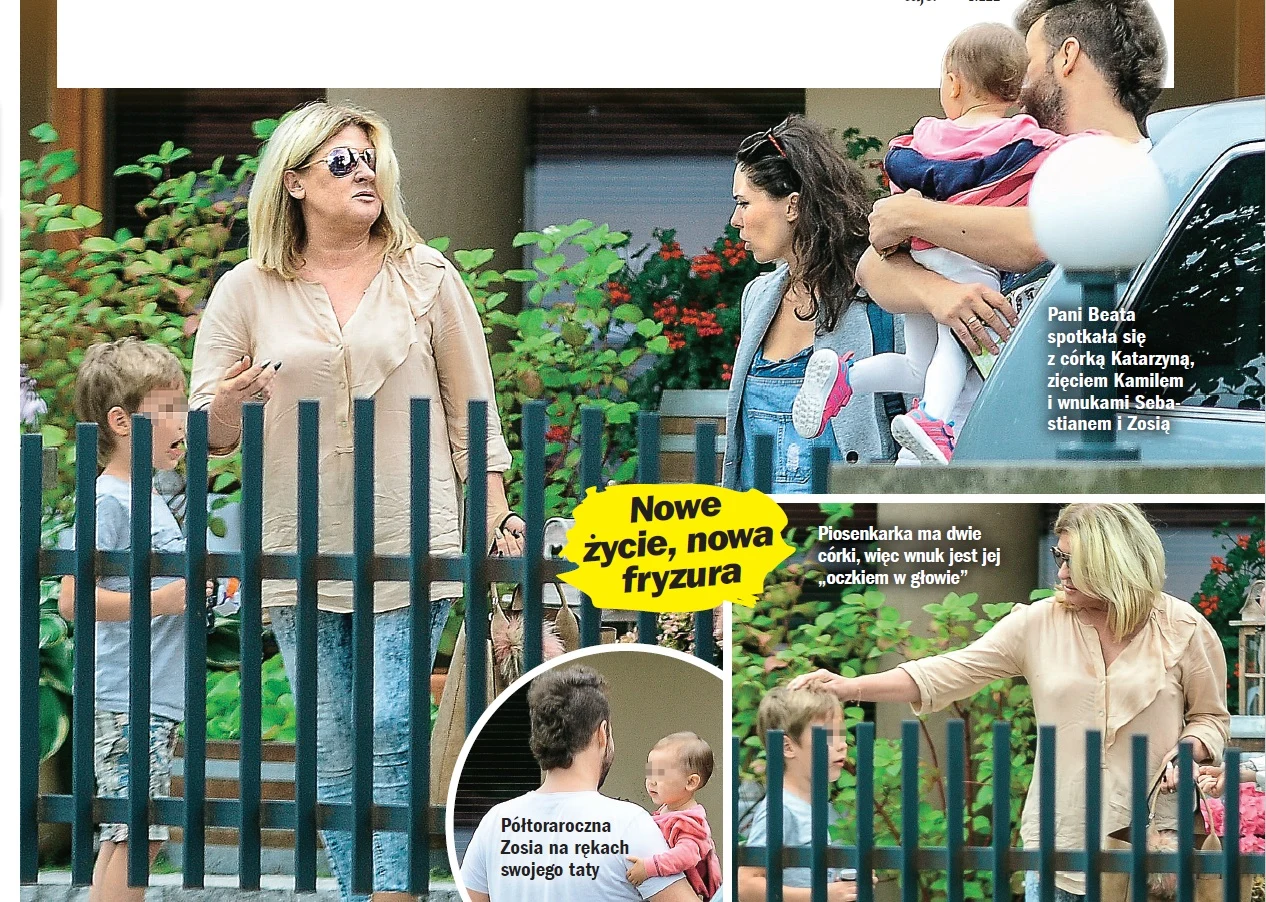 Beata na obiedzie z córką, wnukami i zięciem