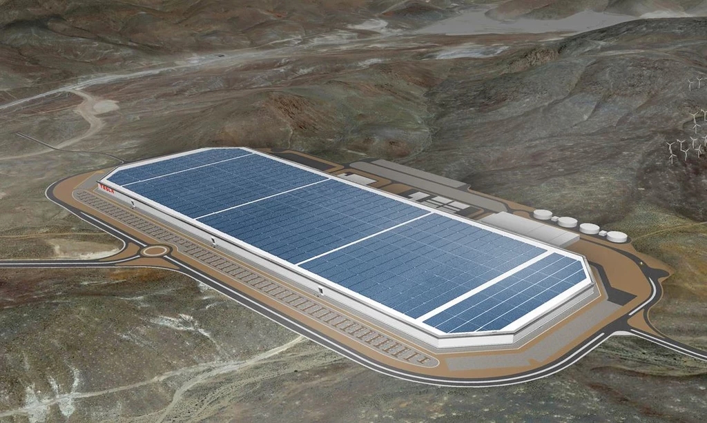 Gigafabryka znajduje się na pustyni w Newadzie Gigafabryka znajduje się na pustyni w Newadzie